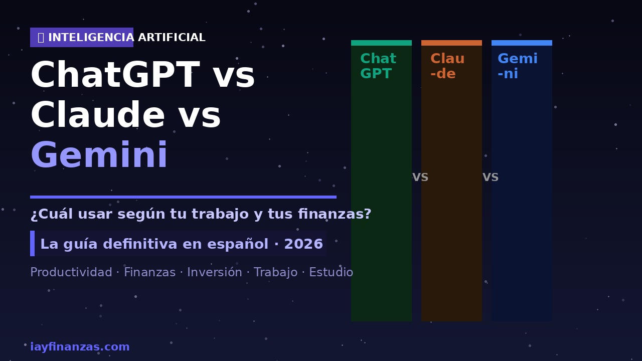 ChatGPT vs Claude vs Gemini comparativa cuál usar trabajo finanzas 2026