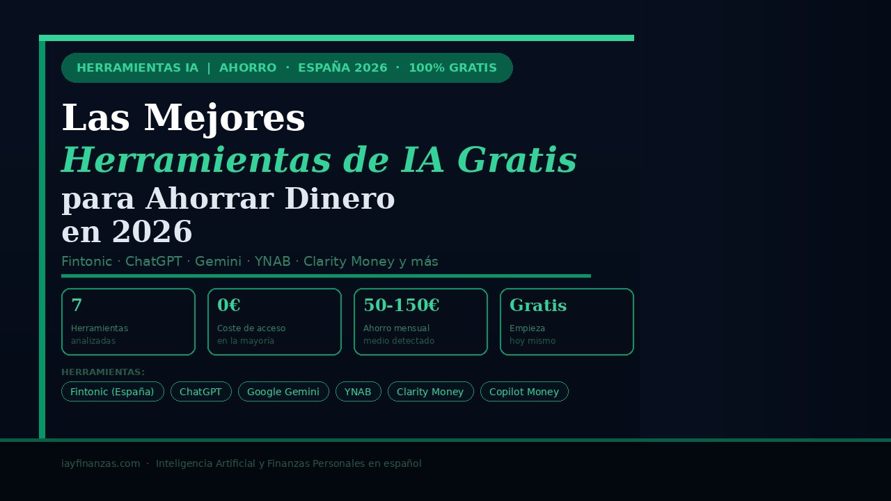 Mejores herramientas IA gratis para ahorrar dinero España 2026 Fintonic ChatGPT YNAB