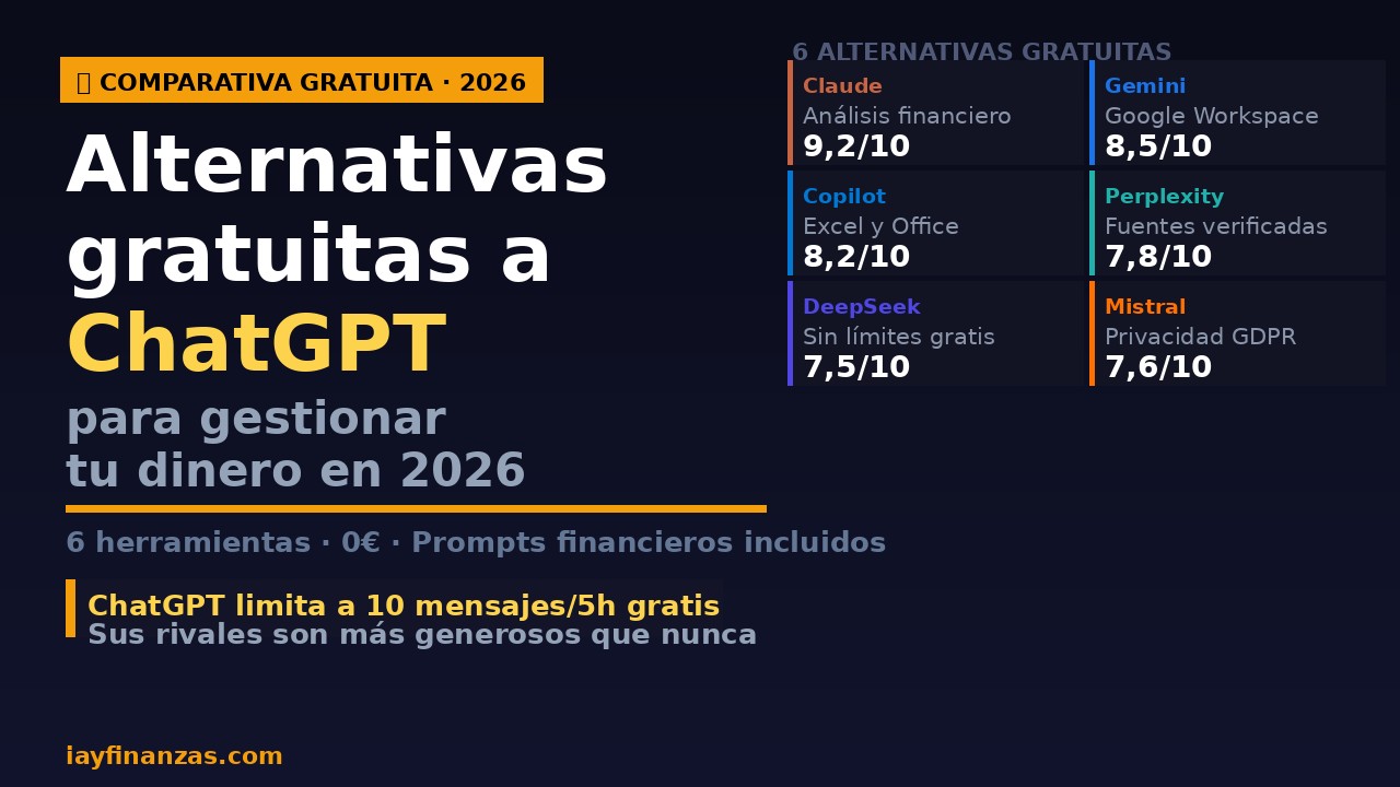 Alternativas gratuitas ChatGPT gestionar dinero finanzas personales Claude Gemini Copilot DeepSeek 2026