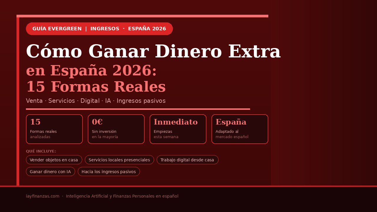 Cómo ganar dinero extra en España 2026 15 formas reales ingresos adicionales