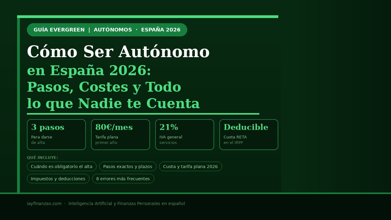 Cómo ser autónomo en España 2026 pasos alta cuota tarifa plana impuestos deducciones