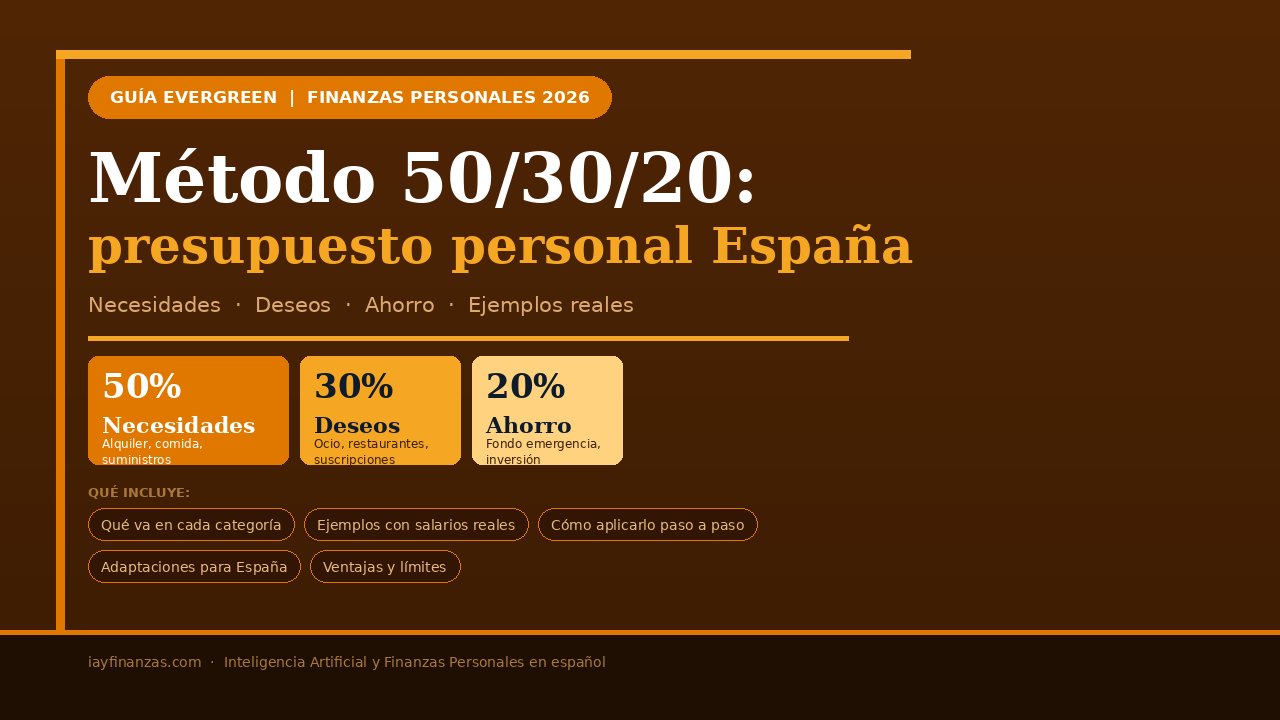 Método 50/30/20 presupuesto personal España 2026 necesidades deseos ahorro.