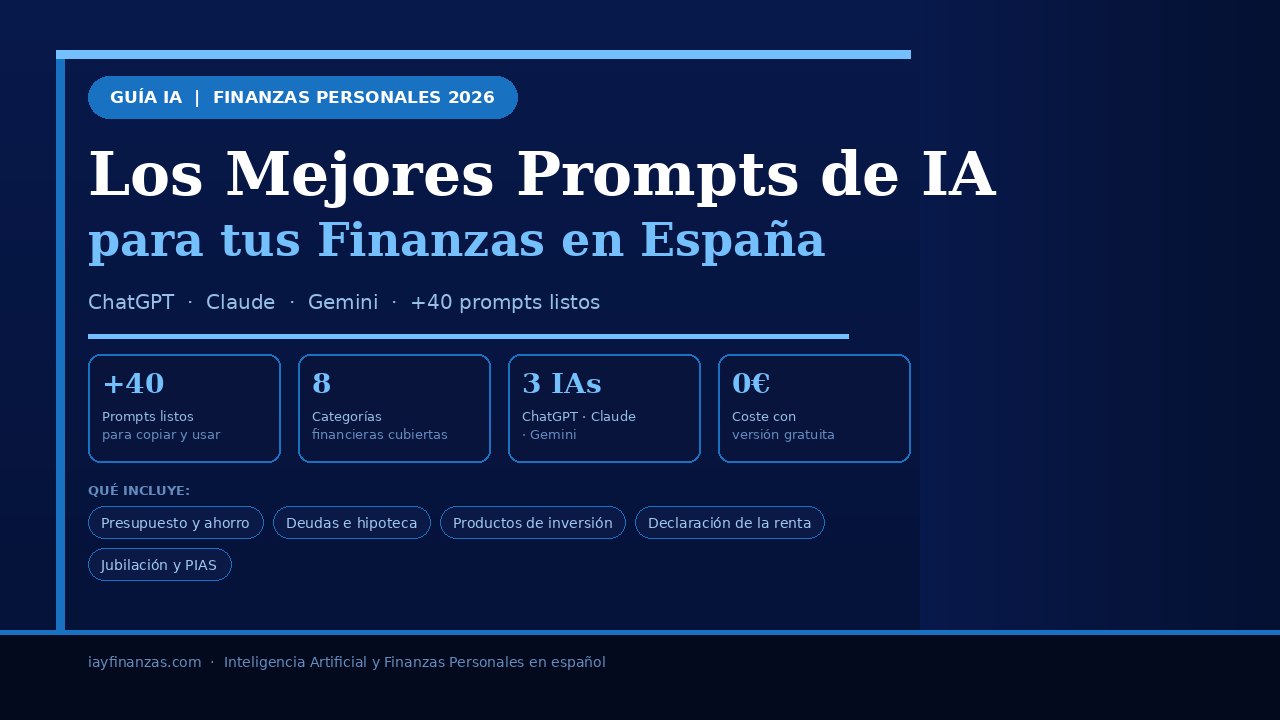 Mejores prompts IA finanzas personales España 2026 ChatGPT Claude Gemini