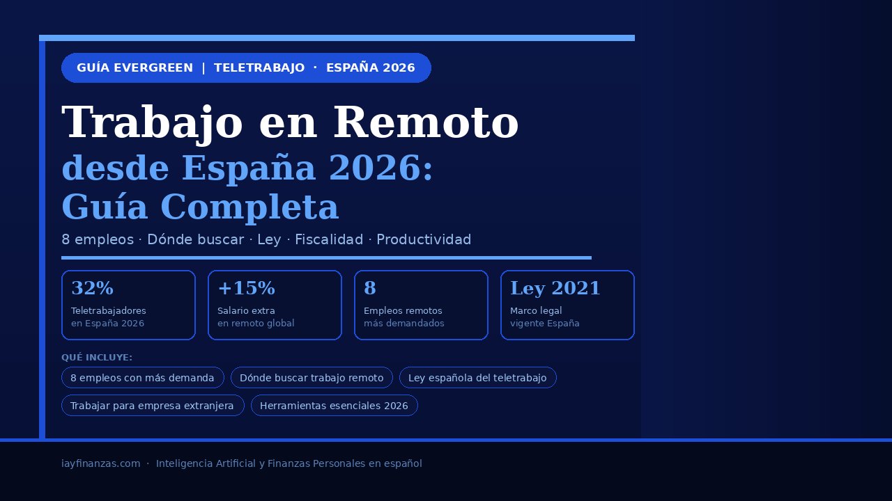 Trabajo en remoto desde España 2026 guía completa teletrabajo empleos remotos