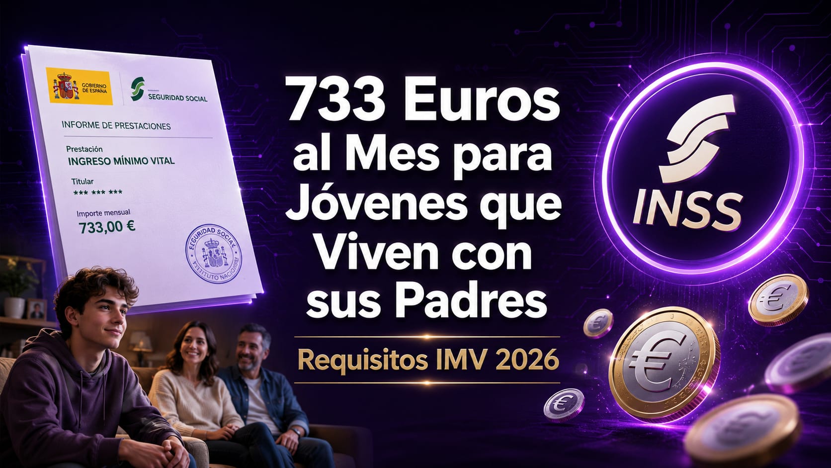 IMV 733 euros jóvenes que viven con sus padres requisitos 2026 Seguridad Social España