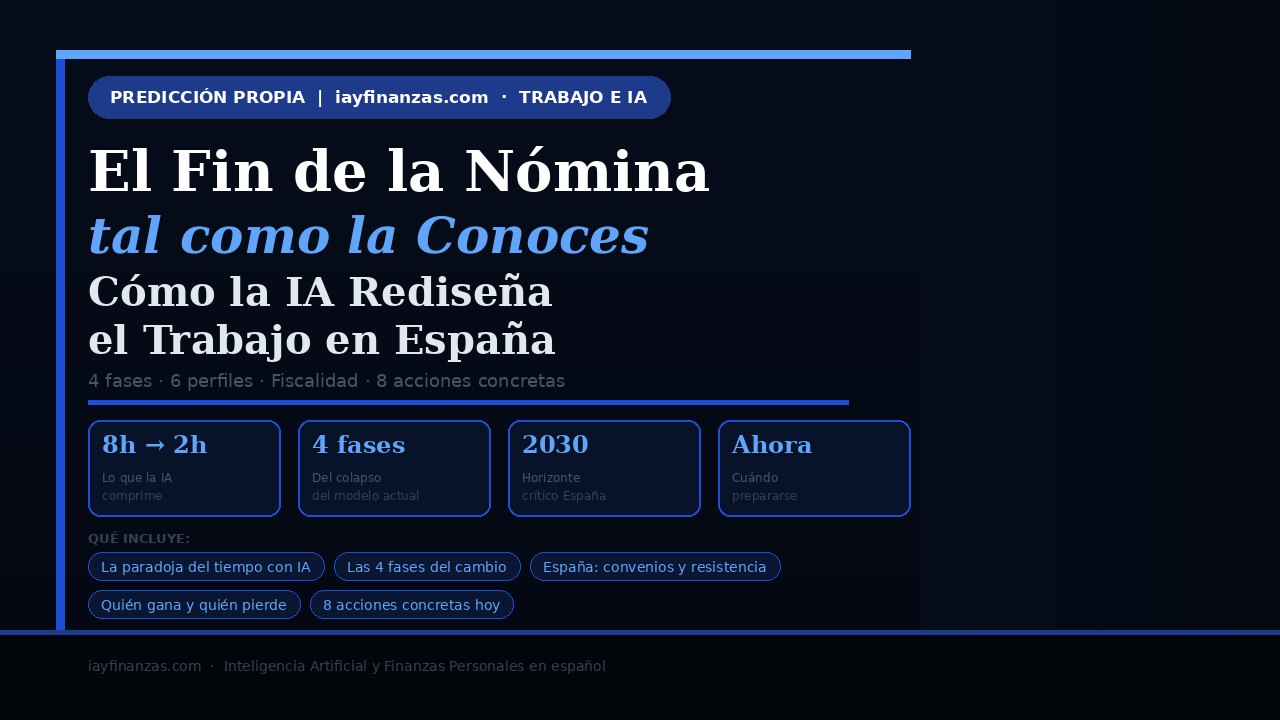 El fin de la nómina con IA cómo cambia el trabajo España 2030 automatización