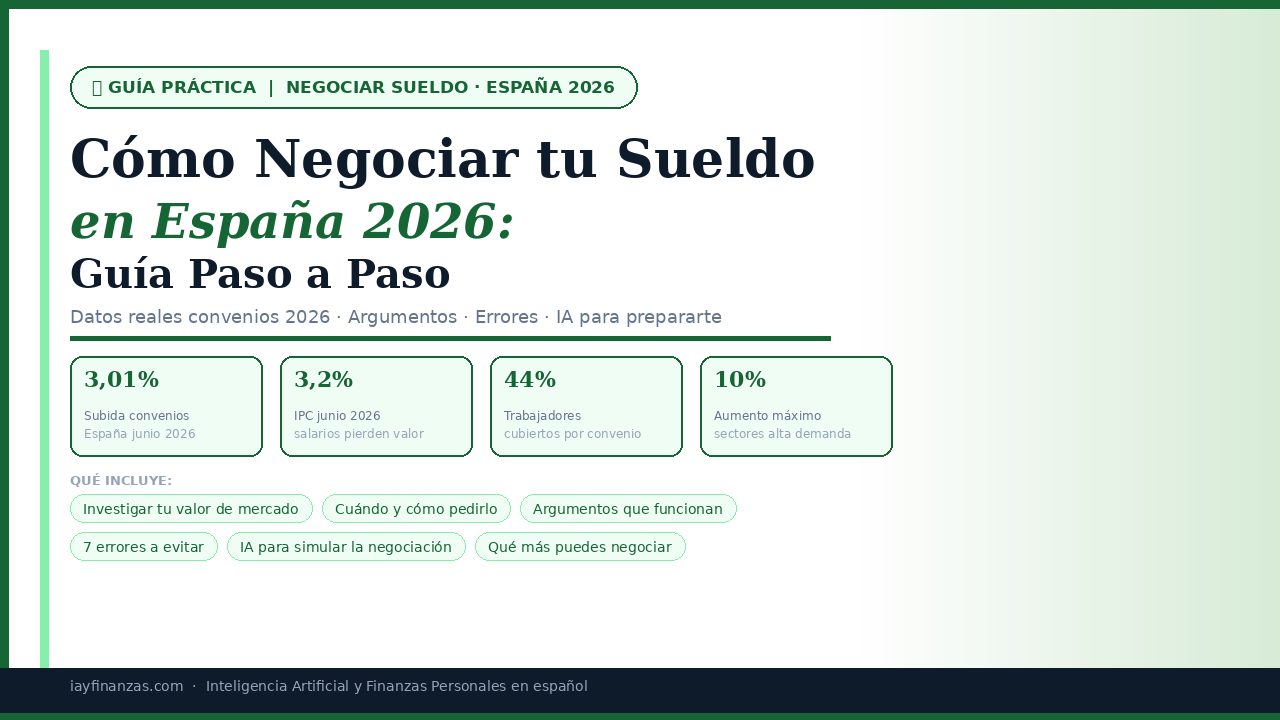 Cómo negociar sueldo España 2026 guía paso a paso convenios salario mercado