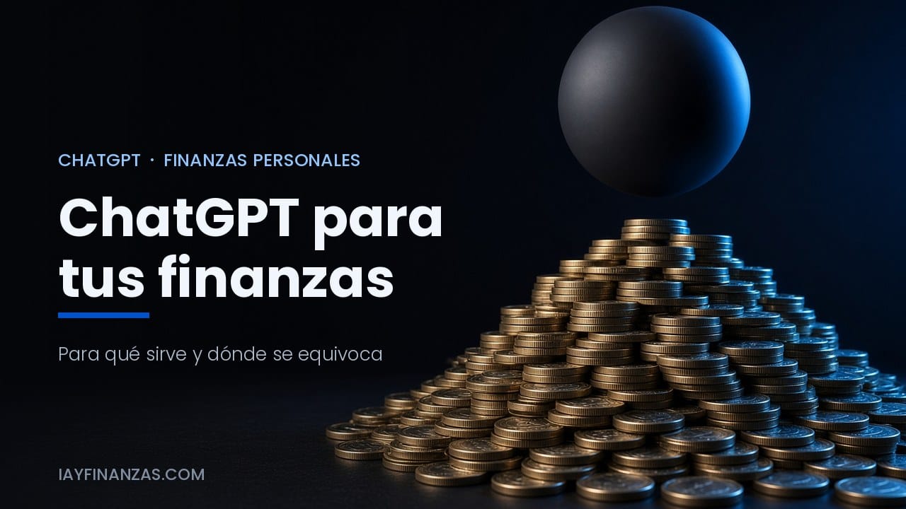 Esfera sobre una pila de monedas que ilustra el uso de ChatGPT para las finanzas personales