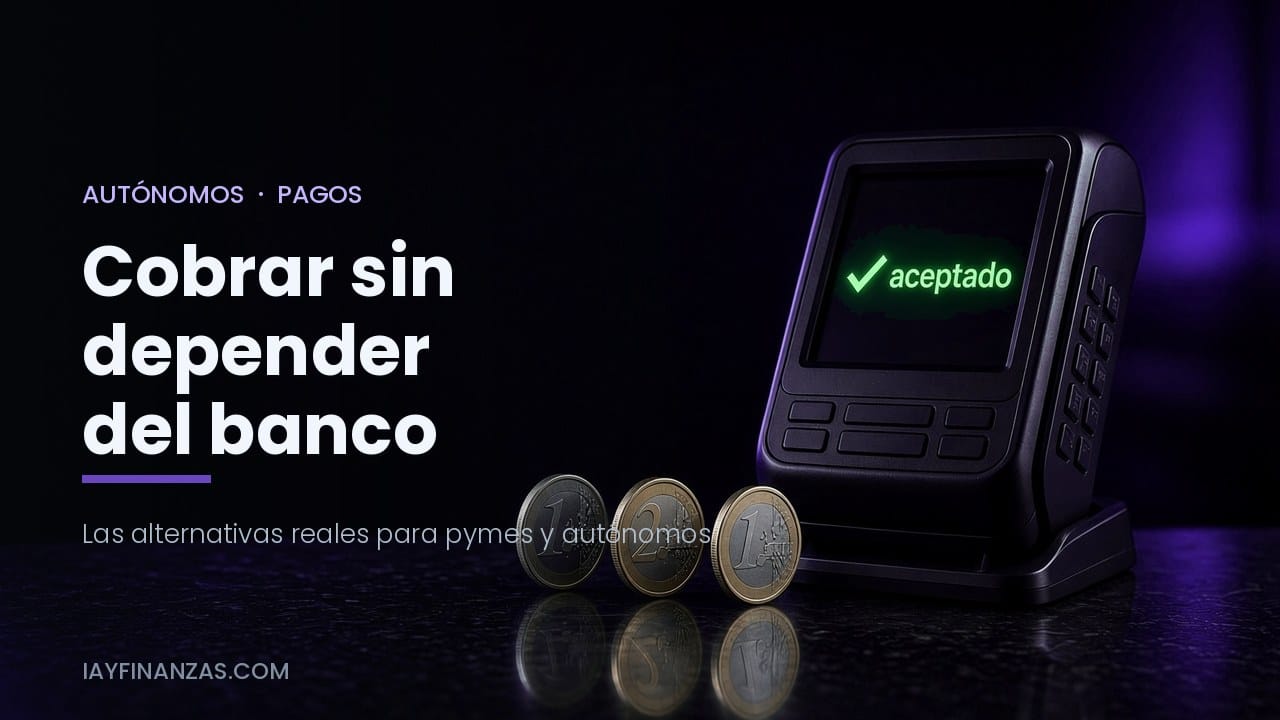 Datáfono con pago aceptado y monedas de euro, alternativas para cobrar sin depender del banco