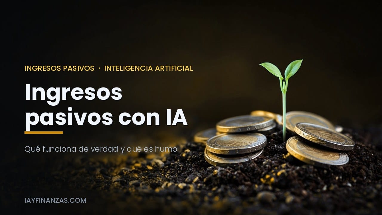 Brote verde creciendo entre monedas de euro, ingresos pasivos generados con inteligencia artificial