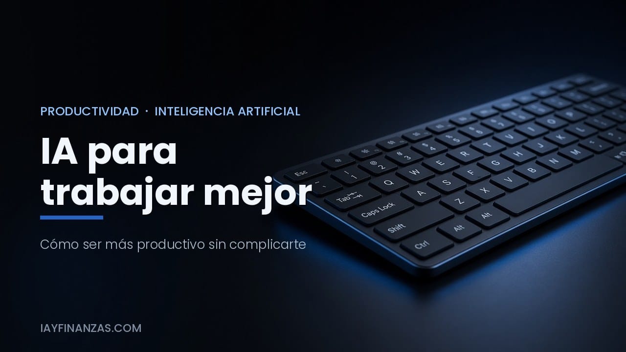 Teclado iluminado que ilustra cómo usar la inteligencia artificial para trabajar y ser más productivo