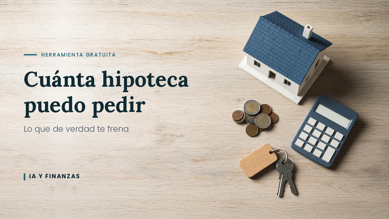Cuánta hipoteca puedo pedir: llaves, maqueta de una casa, monedas y una calculadora sobre una mesa de madera